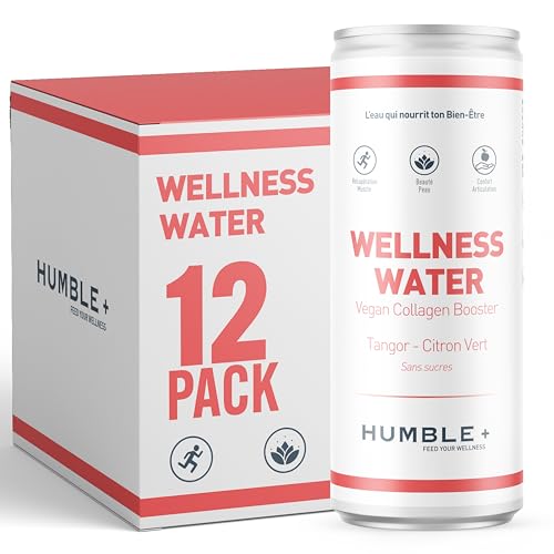 Humble+ | Kollagen-Booster Veganes Getränk | Tangor & Limette | Aminosäurenkomplex zur Stimulierung der Kollagenproduktion | Hautschönheit & Gelenkkomfort | 12 Dosen x 333mL von HUMBLE+