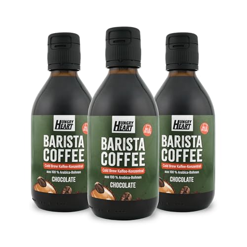 Hungry Heart – 3 x 250ml Chocolate Coffee | Cold Brew Kaffee-Konzentrat | 100% Arabica Bohnen | 750ml Schokolade Geschmack & Natürliches Aroma | Barista-Kaffee Qualität | Milchkaffee | Try Now von HUNGRY HEART