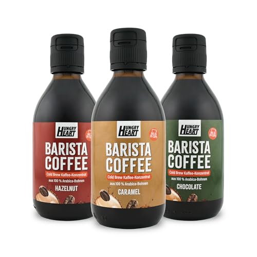 Hungry Heart – 3 x 250ml Mixed Coffee | Hazelnut, Caramel, Chocolate | Cold Brew Kaffee-Konzentrat | 100% Arabica Bohnen | 750ml Geschmack & Natürliches Aroma | Barista-Kaffee Qualität | Try Now von HUNGRY HEART