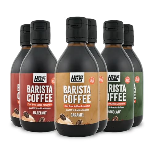 XXL Kaffee Geschenkset – 6 x 250ml Mixed Coffee | Hazelnut, Caramel, Chocolate | Cold Brew Kaffee-Konzentrat | 100% Arabica Bohnen | Weihnachten Geschenk | Barista-Kaffee Qualität | Try Now von HUNGRY HEART