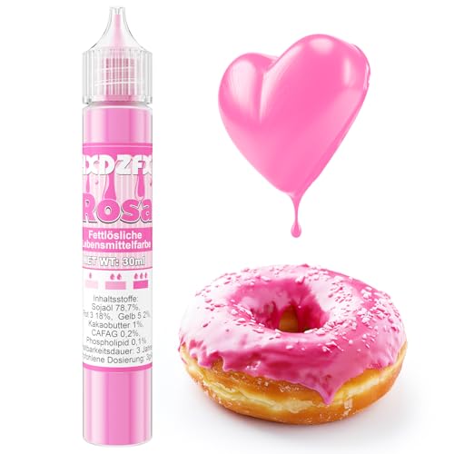 Fettlösliche Lebensmittelfarbe - 30ml Konzentrat Ölbasis Lebensmittelfarben für Schokolade, Lebensmittelfarbset Farbstoff für Tortendeko, Fondant, Buttercream, Backen, Kunsthandwerk (Rosa) von HXDZFX