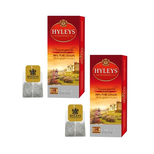 Hyleys® | Ceylon-Schwarztee & Bergamotte | Earl Grey Tee in Filtern | Schwarztee-Bergamotte-Geschmack - 2 x 25 Teebeutel (100 g) von HYLEYS