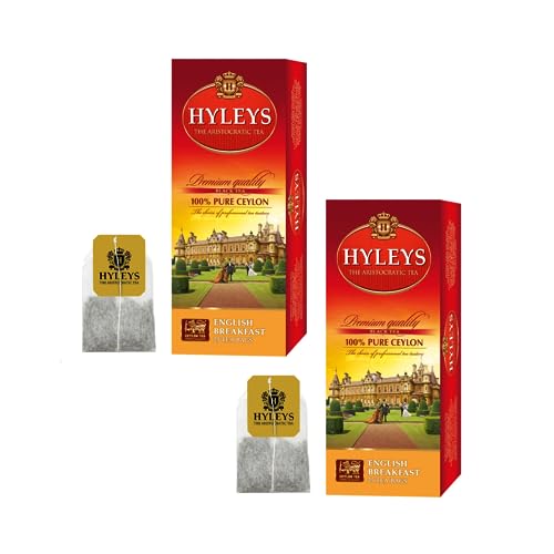 Hyleys® | Englischer Frühstücks-Schwarztee | Englischer Frühstückstee in Filtern | Englisches Frühstück | 100 % reiner Ceylon-Schwarztee – 2 x 25 Teebeutel (75 g) von HYLEYS