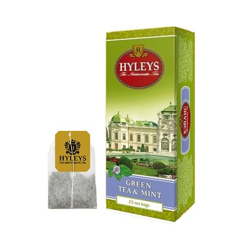 Hyleys® | Grüner Tee & Minze | Ceylon- und Minzteefilter | Chinesisches Grün & Ceylon mit Minze – 25 Teebeutel (37,5 g) von HYLEYS