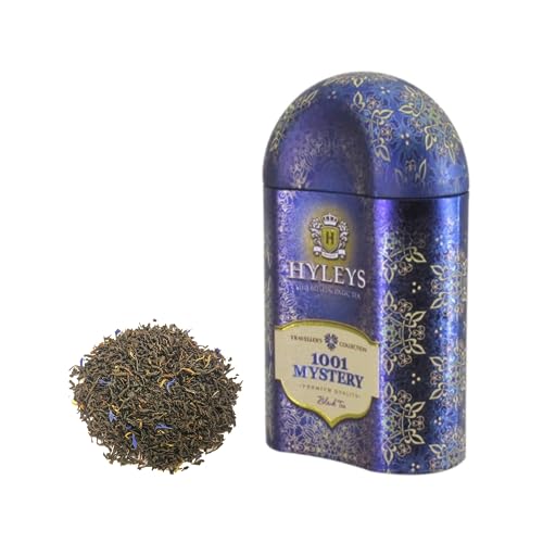 Hyleys® | Schwarzer Tee Orange, Kornblume und Waldbeeren | Fruchtige Aromen von Ceylon-Schwarztee | Ceylon-Schwarztee mit losen Blättern, dekorierte Metalldose – 100 g von HYLEYS