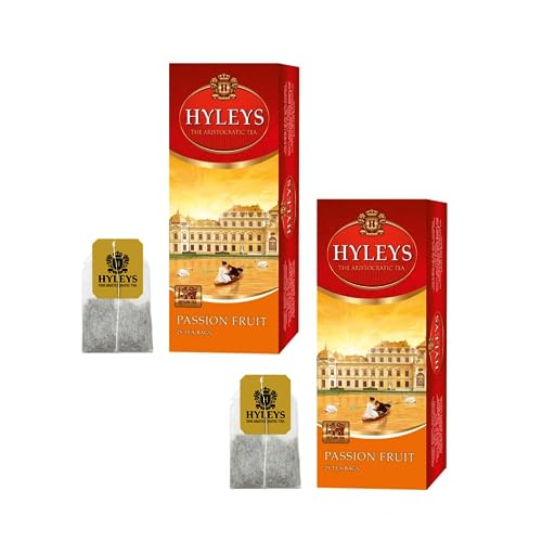 Hyleys® | Schwarzer Tee und Passionsfrucht | Schwarzer Tee in Filtern | Schwarzer Tee und exotische Früchte | Ceylon-Tee & Passionsfrucht – 2 x 25 Teebeutel (75 g) von HYLEYS