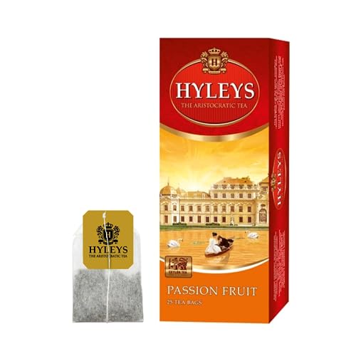 Hyleys® | Schwarzer Tee und Passionsfrucht | Schwarzer Tee in Filtern | Schwarzer Tee und exotische Früchte | Ceylon-Tee & Passionsfrucht – 25 Teebeutel (37,5 g) von HYLEYS