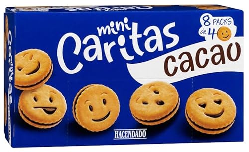 Hacendado Mini Caritas Cookies mit Kakao-Creme 329 g (Packung 8 x 40 g) von Hacendado