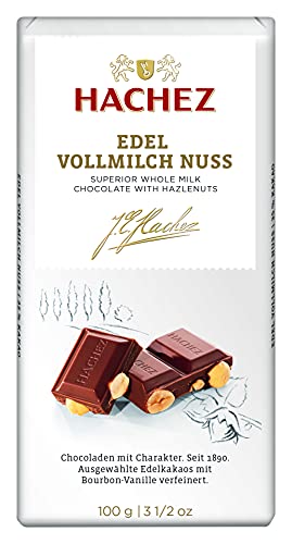 Hachez Edel Tafel - Edel Vollmilch-Nuss mit ganzen Nüssen, 5er Pack (5 x 100 g) von Hachez