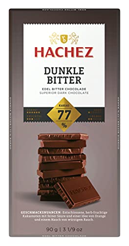 Hachez Tafel Dunkle Bitter 77%, 5er Pack (5 x 90 g) von Hachez