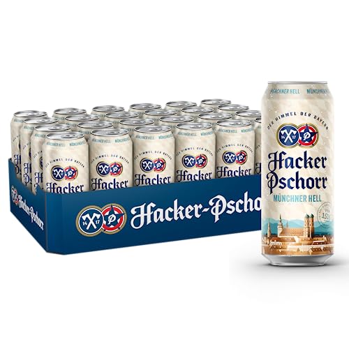 Hacker-Pschorr Münchner Hell • traditionelles Helles Bier•EINWEG(24x0,5l) von Hacker Pschorr