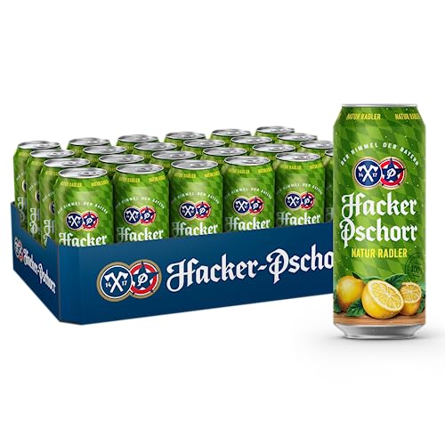 Hacker-Pschorr Natur Radler •Biermischgetränk Münchner Hell-Zitronenlimonade•EINWEG(24x0,5l) von Hacker Pschorr