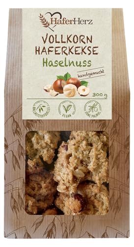 HaferHerz Volkorn Haferkekse Haselnuss handgemachte 300g von HaferHerz