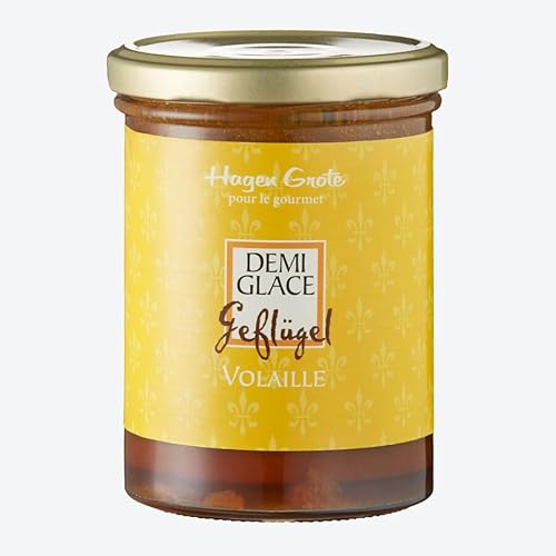 Hagen Grote Geflügel Demi Glace, 400 g Glas, hocharomatische, konzentrierte Grundsauce, auch für Suppen oder Ragout, rein natürlich, sehr ergiebig von Hagen Grote