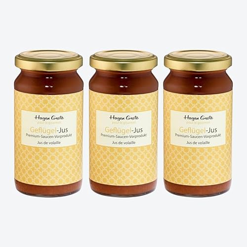 Hagen Grote Geflügel-Jus, 3 x 200 ml, hochkonzentrierter Fleischsaft aus handwerklicher Fertigung, für aromatische Fleischsaucen von Hagen Grote