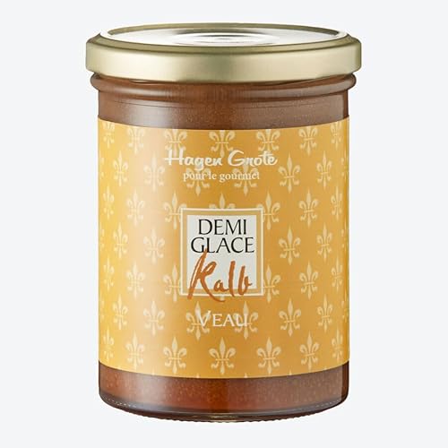 Hagen Grote Kalbs-Demi Glace hell, 400 g Glas, hocharomatische, konzentrierte Grundsauce, auch für Suppen oder Ragout, rein natürlich, sehr ergiebig von Hagen Grote