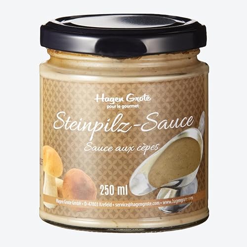 Hagen Grote Premium Steinpilz Sauce, 250 ml Glas, handwerklich hergestellt, rein natürliche Zutaten von Hagen Grote