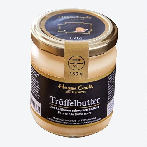 Hagen Grote Trüffelbutter Tartufo nero mit schwarzen Sommertrüffeln, 150g Glas, extrahoher Trüffelanteil von 5%, aus Italien von Hagen Grote