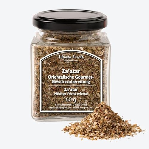 Hagen Grote Za’atar Gourmet Gewürzzubereitung, 60 g Glas, traditionelle orientalische Gewürze der nordafrikanischen und arabischen Küche, rein natürlich von Hagen Grote