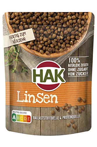 HAK Linsen im Standbeutel, 205 g, Abtropfgewicht 200g von Dttra