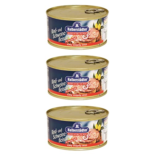 3er Pack Halberstädter Rind- und Schweinefleisch im eigenen Saft (3 x 300 g) von Halberstädter