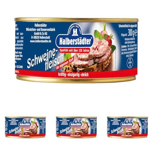 Halberstädter Schweinfleisch im eigenen Saft, 4er Pack (1 x 300 g), 1202 von Halberstädter