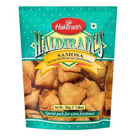 Haldiram's Samosa 200 g (2 Stück) Party-Snacks, beliebte indische Snacks, 2 x 200 g von Haldiram's