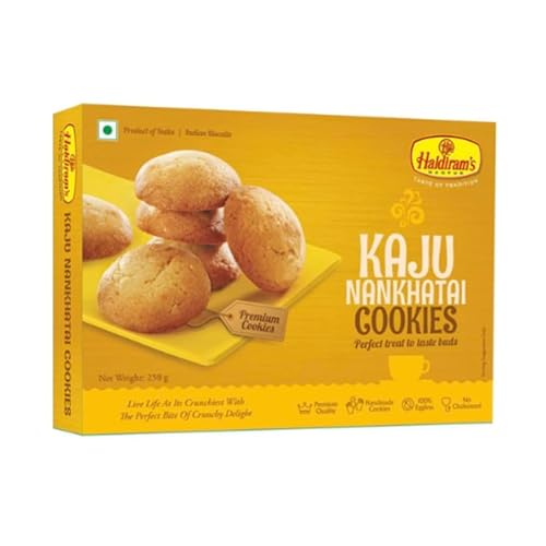 Haldirams Cookies (250g) - Probiere den beliebten indischen Snack! (Kaju Nankhatai) von Haldiram's