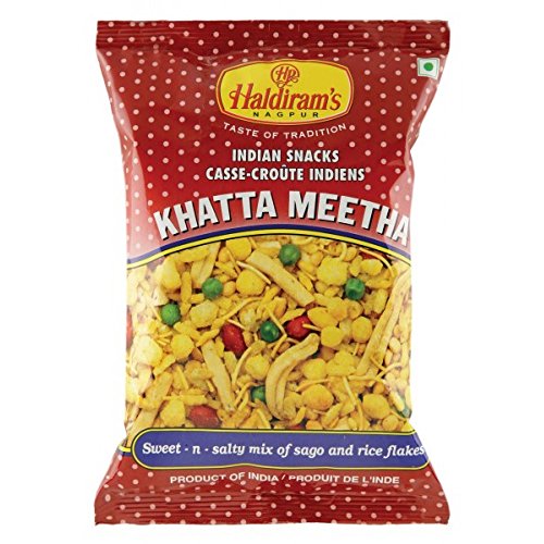 6 x Haldiram's Khatta Meetha Sweet and Salty Mix aus Sago and Rice Flakes Indian Snacks 150 g x 6 Pack von Haldiram's