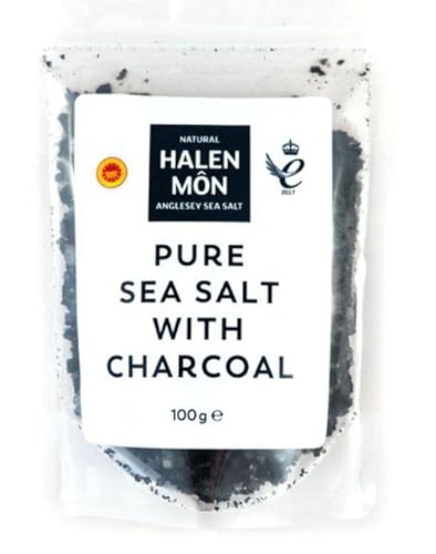 Halen Môn - Meersalzflocken mit Aktivkohle, aus Wales, 100g von Halen Mon