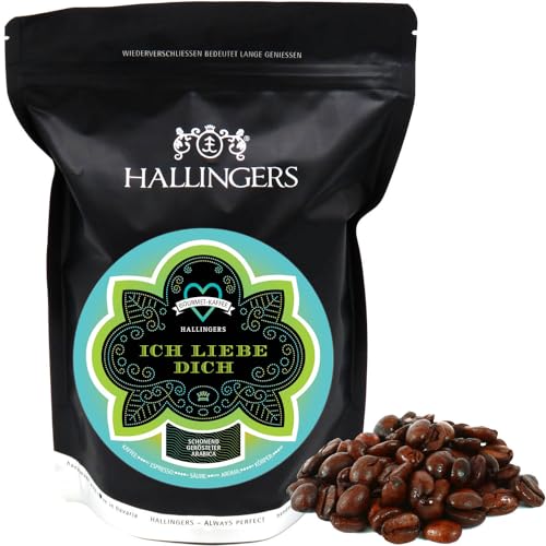 Hallingers No. Love Blue - Gourmet-Kaffee, schonend langzeit-geröstet (Bag) - Ostergeschenke Osterkörbchen Ostereier & als Osterdeko | Neues Zuhause Jahrestag Freundschaft Genesung von Hallingers Genuss Manufaktur