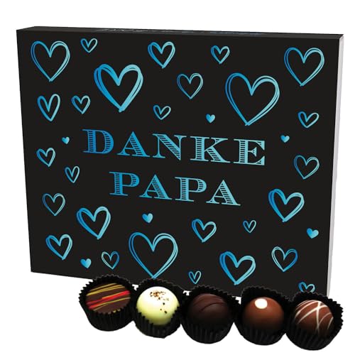 Hallingers Danke Papa XL - Vatertagsgeschenk Pralinen Geschenk handmade ohne Alkohol aus Edelkakao zum Vatertag für Papa (Box) - Adventskalender Neuheiten & Adventskalender befüllen | Danke Jahrestag von Hallingers Genuss Manufaktur