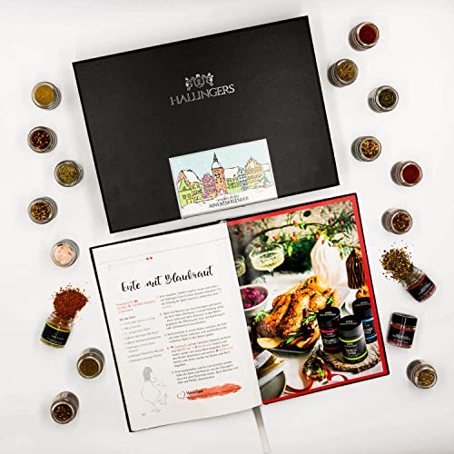 Hallingers Gewürze Adventskalender & Happiness is handmade - Gewürz Adventskalender handmade, Bundle 24 Gewürze & Kochbuch (Set) - Geschenkideen Weihnachten & Geschenke Weihnachten | Neues Zuhause Cha von Hallingers Genuss Manufaktur