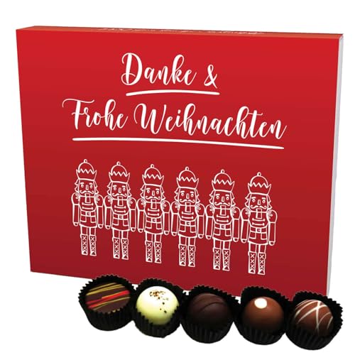 Hallingers Danke & Frohe Weihnachten XL - Manufaktur Pralinen Weihnachten Geschenk handmade ohne Alkohol aus Edelkakao Schokolade (Box) - Ostergeschenke Osterkörbchen Ostereier & als Osterdeko | Glück von Hallingers Genuss Manufaktur