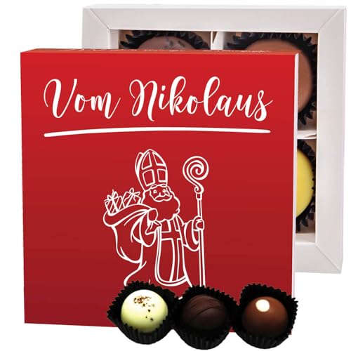 Hallingers Danke & Frohes Fest - Manufaktur Pralinen Weihnachten Geschenk handmade teils mit Alkohol aus Edelkakao Schokolade (Box) - Geschenkideen Weihnachten & Geschenke Weihnachten | Glückwunsch Da von Hallingers Genuss Manufaktur