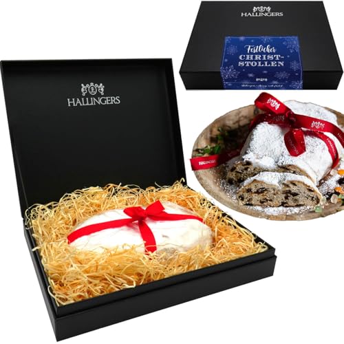 Hallingers Festlicher Christstollen Blue - Traditionell gebackener Christstollen in edler Box (Box) - Adventskalender Neuheiten & Adventskalender befüllen | Danke Silvester Freundschaft Genesung von Hallingers Genuss Manufaktur