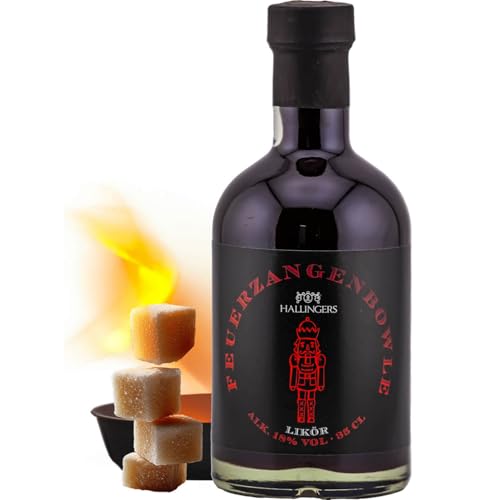 Hallingers Feuerzangenbowle, Likör 18% vol. - Premium Weihnachts-Likör zu Weihnachten und im Advent als Geschenk zur Weihnacht (Glas) - Adventskalender Neuheiten & Adventskalender befüllen | Danke Sil von Hallingers Genuss Manufaktur