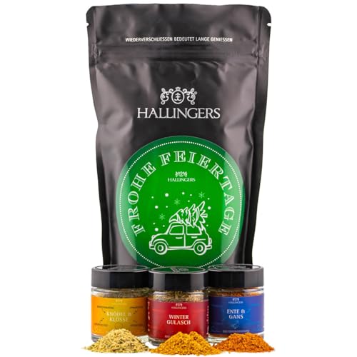 Hallingers Frohe Feiertage - Weihnachtliche Geschenk Wundertüte, Gourmet-Köstlichkeiten als Geschenkkorb zu Weihnachten (Set) - Adventskalender Neuheiten & Adventskalender befüllen | Neues Zuhause Glü von Hallingers Genuss Manufaktur