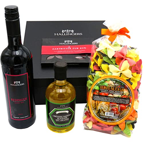 Hallingers Pasta Time - Gourmet Geschenk-Set in edler Box als Geschenkkorb zum Thema Nudeln (Set) - Adventskalender Neuheiten & Adventskalender befüllen | Glückwunsch Glückwünsche Freundschaft Genesun von Hallingers Genuss Manufaktur