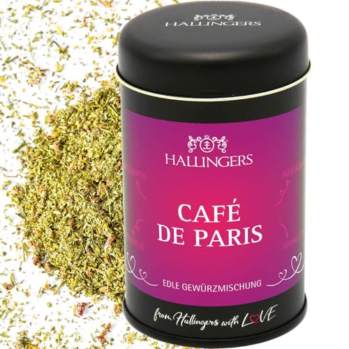 Hallingers Café de Paris - Gewürz-Mischung für Fleisch, Dip & Gratin (Dose) - Adventskalender Neuheiten & Adventskalender befüllen | Neues Zuhause Jahrestag Genesung von Hallingers Genuss Manufaktur