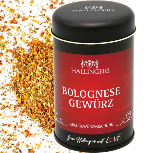 Hallingers Bolognese - Gewürz-Mischung für Pasta, Sauce & Fleisch (Dose) - Adventskalender Neuheiten & Adventskalender befüllen | Neues Zuhause Ruhestand Genesung von Hallingers Genuss Manufaktur