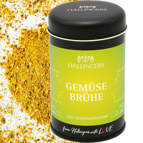 Hallingers Gemüsebrühe - Gewürz-Mischung für Suppe, Eintopf & Sauce (Dose) - Adventskalender Neuheiten & Adventskalender befüllen | Neues Zuhause Ruhestand Genesung von Hallingers Genuss Manufaktur