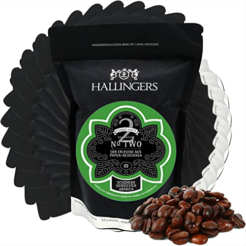 Hallingers 10x No. Two - Gourmet-Kaffee aus Papua-Neuguinea, schonend langzeit-geröstet (Bag) - Adventskalender Neuheiten & Adventskalender befüllen | Geburtstag Glückwunsch Neues Zuhause Jahrestag Ge von Hallingers Genuss Manufaktur