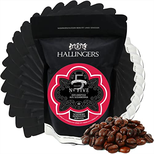 Hallingers 10x No. Five - Gourmet-Kaffee aus Südamerika & Asien, schonend langzeit-geröstet (Bag) - Ostergeschenke Osterkörbchen Ostereier & als Osterdeko | Geburtstag Glückwunsch Neues Zuhause Jahres von Hallingers Genuss Manufaktur