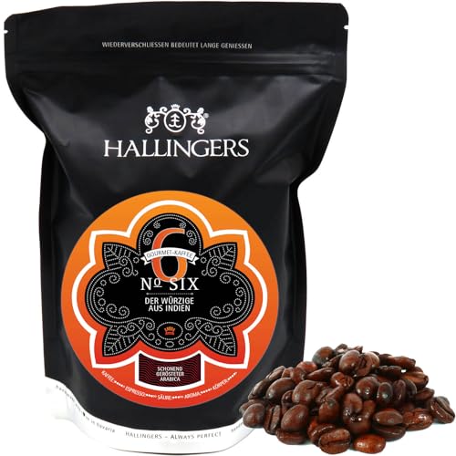 Hallingers No. Six - Gourmet-Kaffee aus Indien, schonend langzeit-geröstet (Bag) - Geschenk im Sommer & als perfektes Grillgeschenk | Neues Zuhause Silvester Genesung von Hallingers Genuss Manufaktur