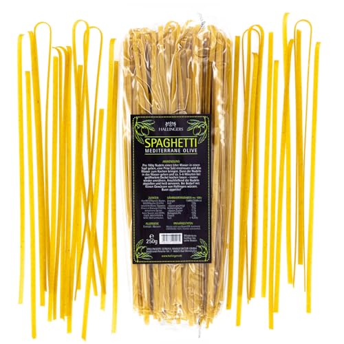 Hallingers Spaghetti Olive - Pasta aus Hartweizengries, natürlich eingefärbt (Bag) - Geschenkideen Weihnachten & Geschenke Weihnachten | Neues Zuhause Ruhestand Freundschaft Genesung von Hallingers Genuss Manufaktur