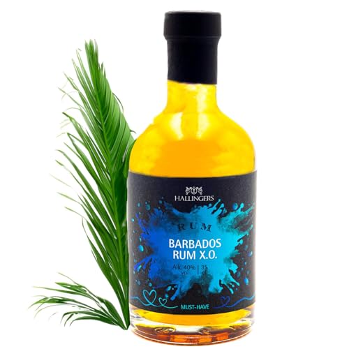 Hallingers Barbados Rum XO 40% - Premium Rum (Glas) - Geschenk im Sommer & als perfektes Grillgeschenk | Danke Silvester Freundschaft Genesung von Hallingers Genuss Manufaktur