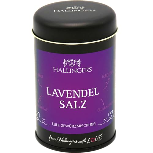 Hallingers Lavendelsalz - Premium Salz für Salat, Wild & Garnitur (Dose) - Adventskalender Neuheiten & Adventskalender befüllen | Neues Zuhause Danke Genesung von Hallingers Genuss Manufaktur