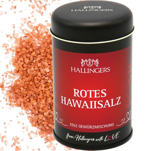 Hallingers Rotes Hawaiisalz (Dekosalz) - Premium Salz für Carpaccio, Marinaden & Tischsalz (Dose) - Ostergeschenke Osterkörbchen Ostereier & als Osterdeko | Geburtstag Glückwunsch Neues Zuhause Danke von Hallingers Genuss Manufaktur