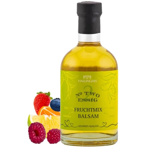 Hallingers Sommer Fruchtmix Balsam 4% Säure - Gourmet-Essig für Salate und zum Verfeinern von Getränken & Speisen - Essigzubereitung (Glas) - Adventskalender Neuheiten & Adventskalender befüllen | Geb von Hallingers Genuss Manufaktur